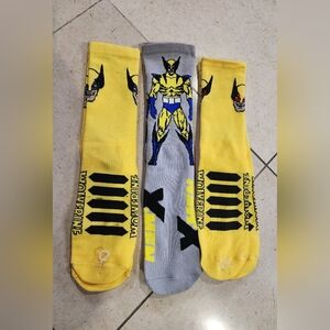 Marvel X-men Wolverine Adult Size Crew Socks Lot of 3 Pairs